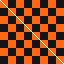 Orange and dark blocks with a white diagonal line.